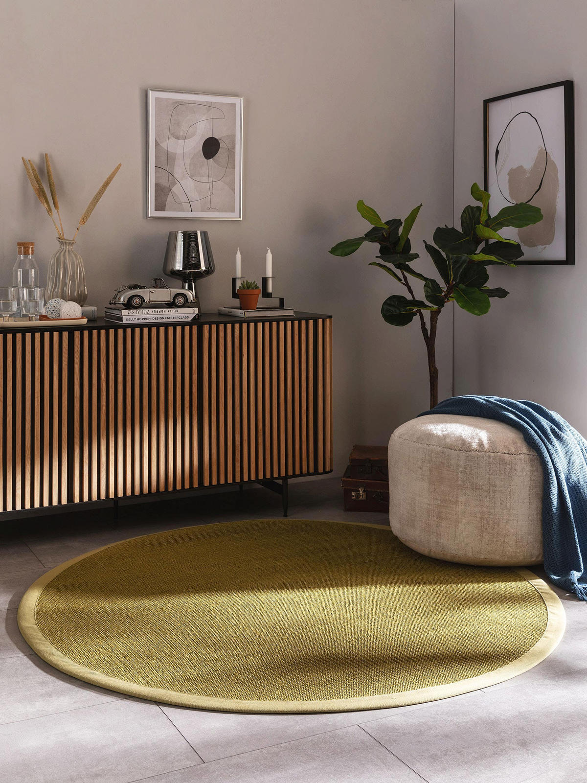 SISALTEPPICH Sana Grün ø 250 cm rund - Grün, Textil (250/250cm) - benuta Nest