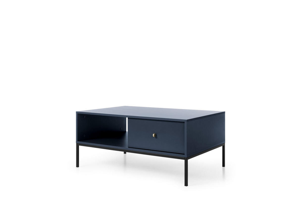 COUCHTISCH - Kaffeetisch Melody X Dunkelblau + Schwarz - Schwarz/Dunkelblau, Holzwerkstoff (68/104/46cm) - Möblo