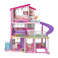 PUPPENHAUS Dreamhouse Barbie Villa 3 Etagen Spielset, Puppenvilla, Spielhaus, Kinder Spielzeug, Barbie Haus, Zubehör Set, Rollenspiel, Kinderzimmer - Pink, Kunststoff (120/90/21.6cm) - Barbie