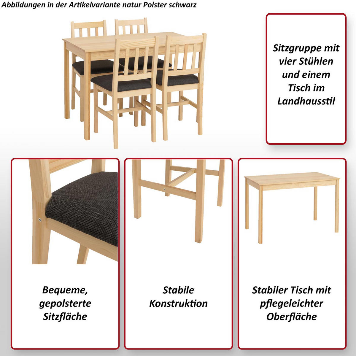 JEDILNI SET Dekor borovine - barve bora/rjava, les - MCW