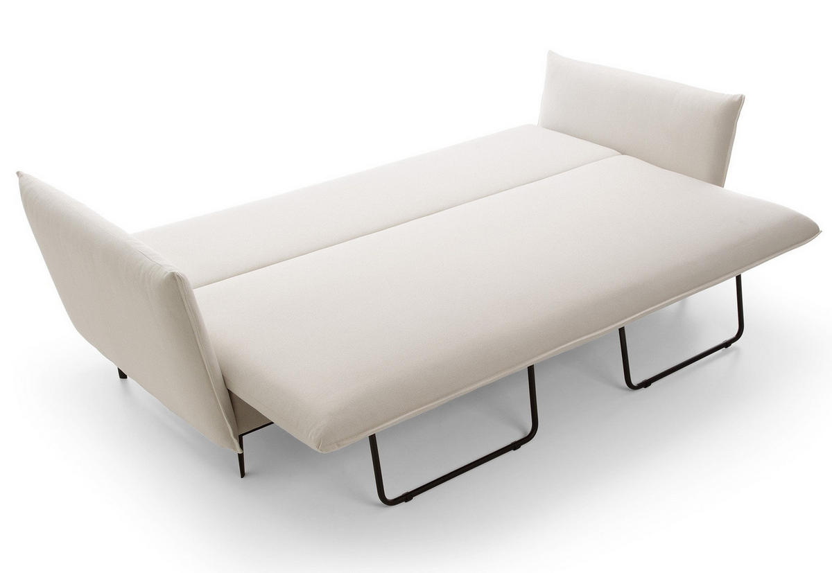 SOFA mit Bettkasten Flavio, 237 cm, Schlaffunktion, Creme - Creme, Holz (237/90/105cm) - Emporius
