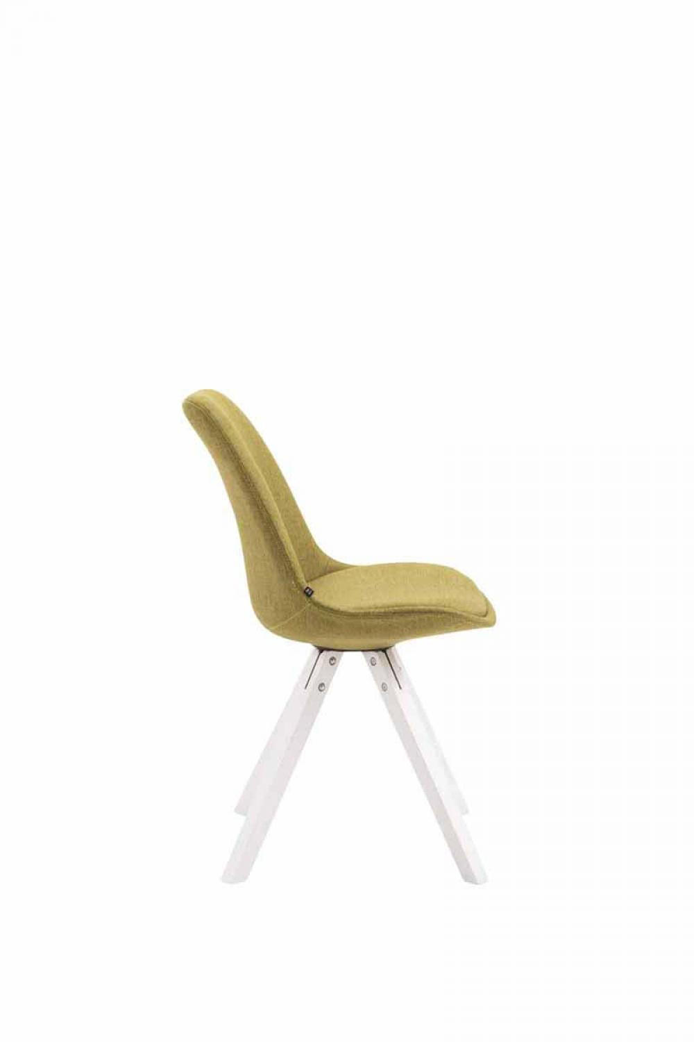 STUHL Stoff grün - Weiß/Grün, Holz/Textil (48/84/56cm) - CLP