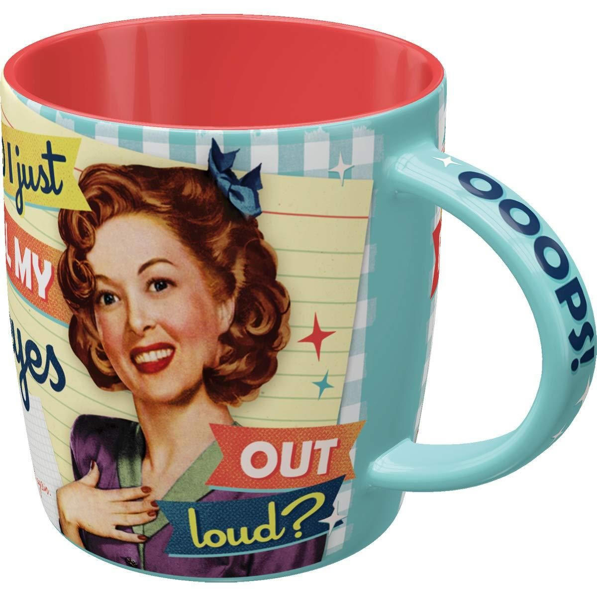 KAFFEETASSE 330 ml Say it 50's Did I Just Roll my Eyes - Multicolor, Keramik (0.33L) - Nostalgic-Art