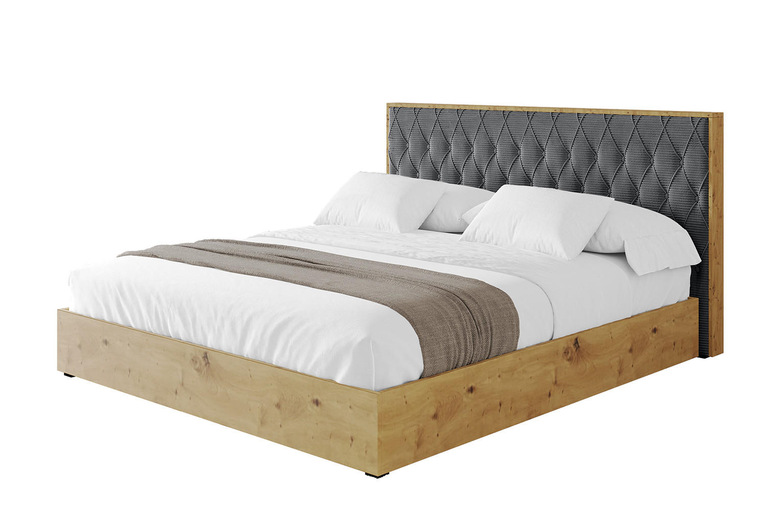 POLSTERBETT mit Bettkasten und Lattenrost, Bett mit Matratze H3/H4 - ENZO5 120x200 Dunkelgrau - Anthrazit, Holzwerkstoff/Textil (120/200cm) - ALTDECOR