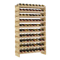 WEINREGAL NAVARRA aus Holz 135x84x28cm 80 Flaschen auf 10 Ebenen Natur unbehandelt - Naturfarben, Holz (84/135/28cm) - PROREGAL