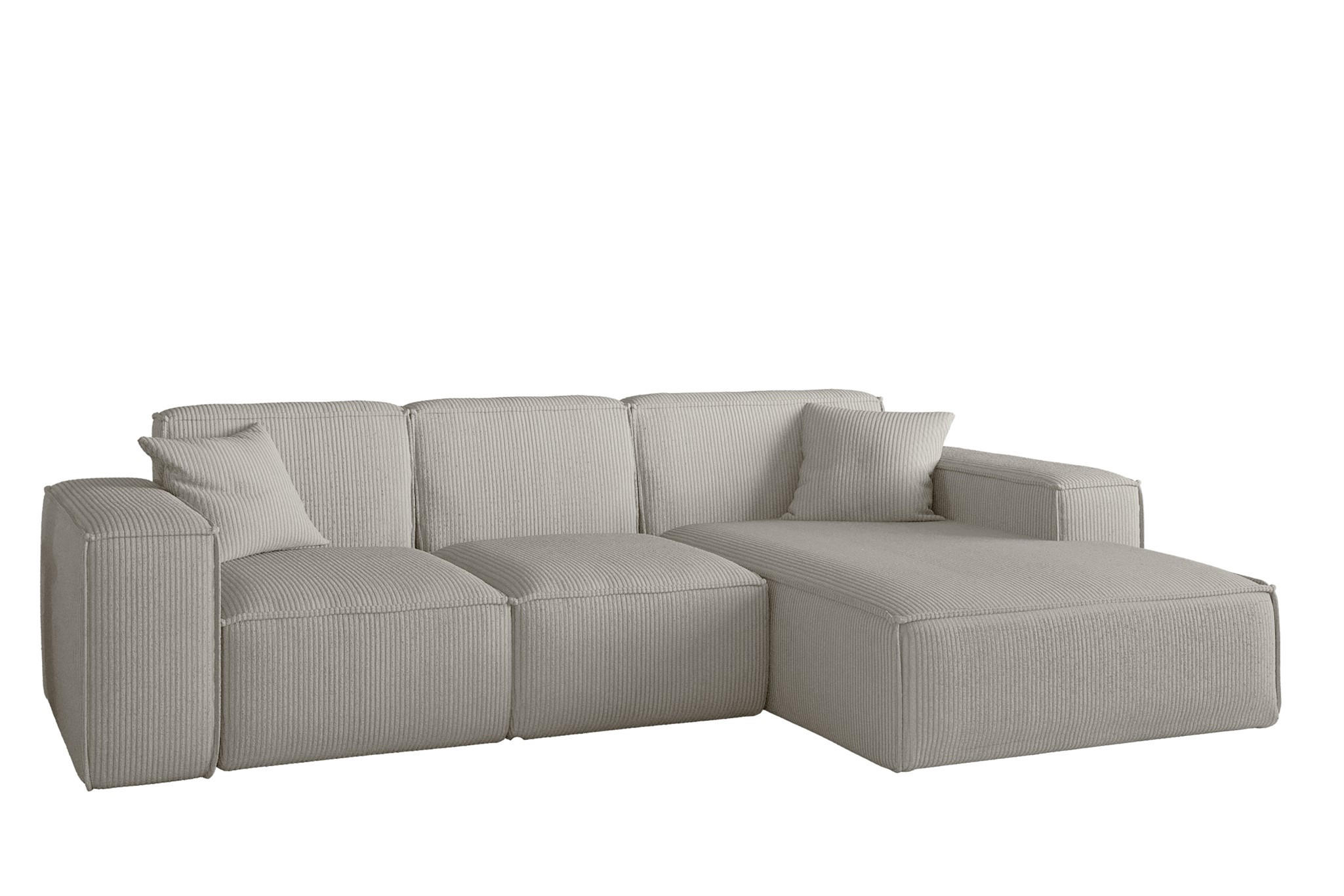 Fun Möbel Ecksofa Hellgrau 266x165 cm