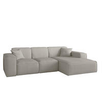 ECKSOFA Celes Premium Stoff Scala - Hellgrau, Holzwerkstoff/Textil (266/165cm) - Fun Möbel