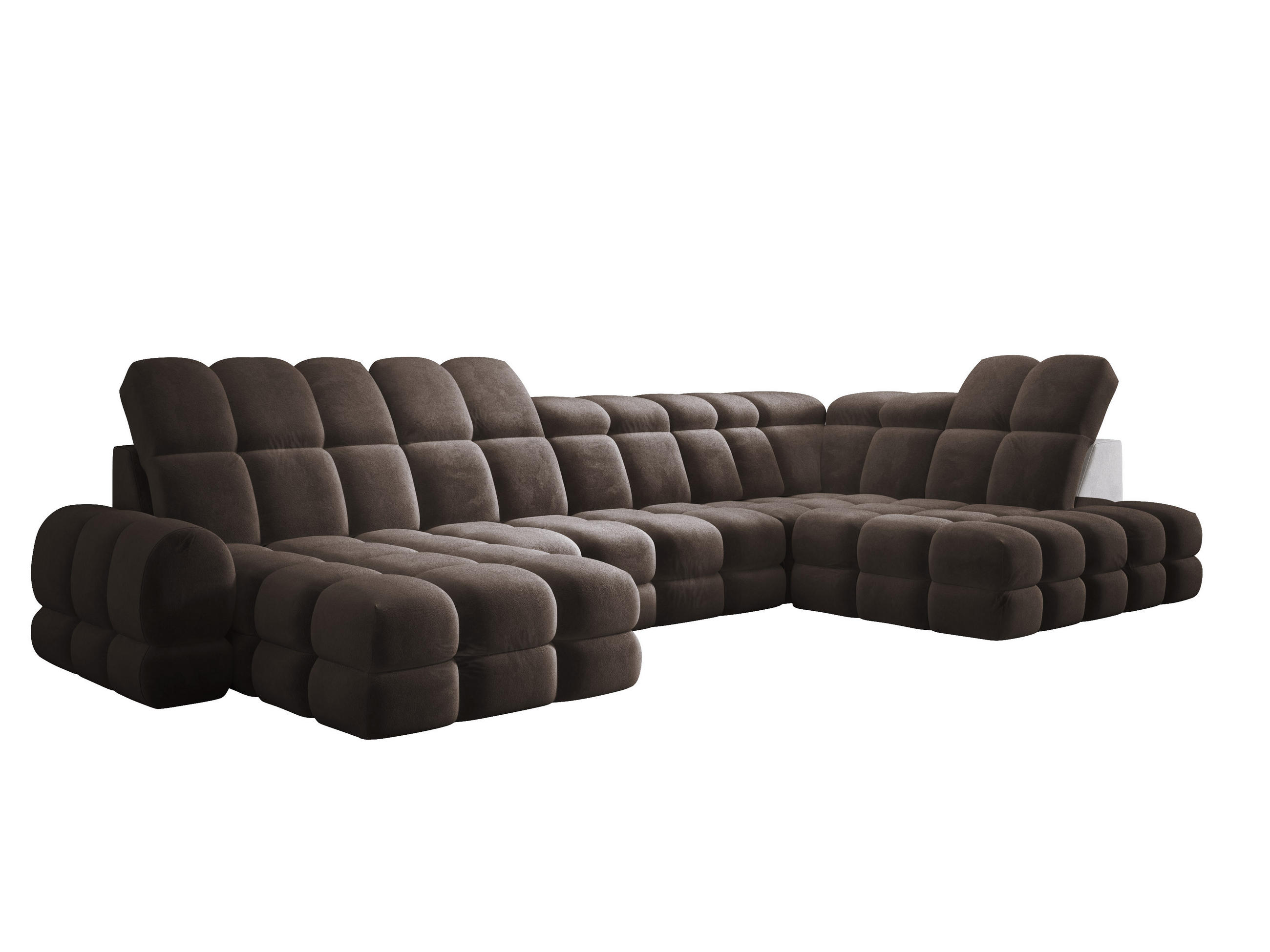 ECKSOFA TOLLO Salvador-stoff U-form 400x217x105 cm grau - Hellgrau, Holz/Textil (217/400cm) - DomoHome
