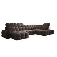 ECKSOFA TOLLO Salvador-stoff U-form 400x217x105 cm grau - Hellgrau, Holz/Textil (217/400cm) - DomoHome