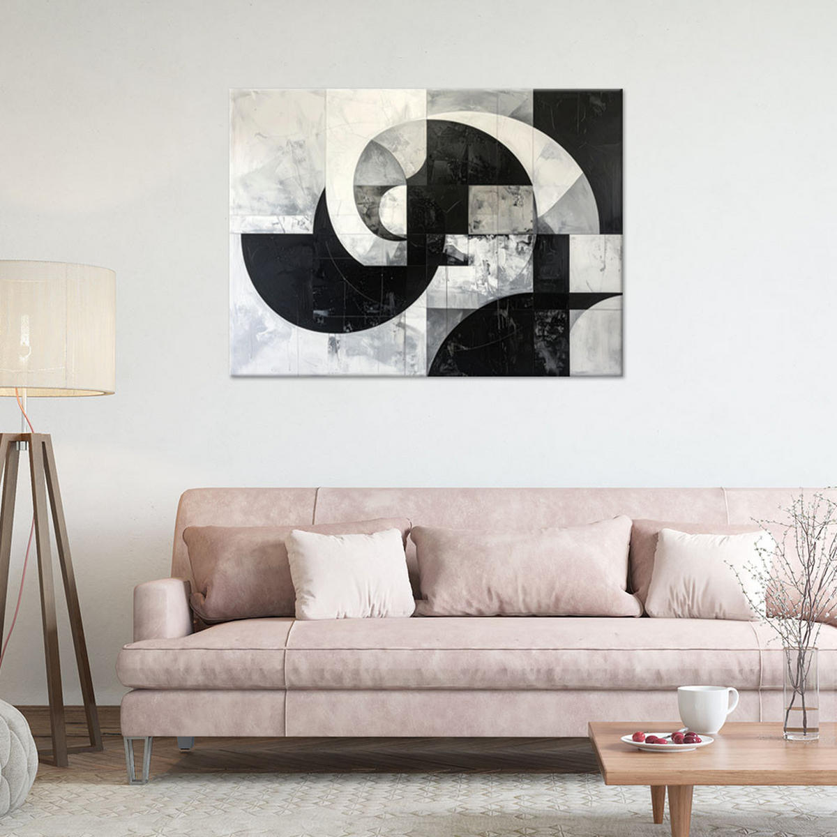 LEINWANDBILD 3D und geometrisch 90x60cm - Grau, Textil (90/60cm) - Feeby