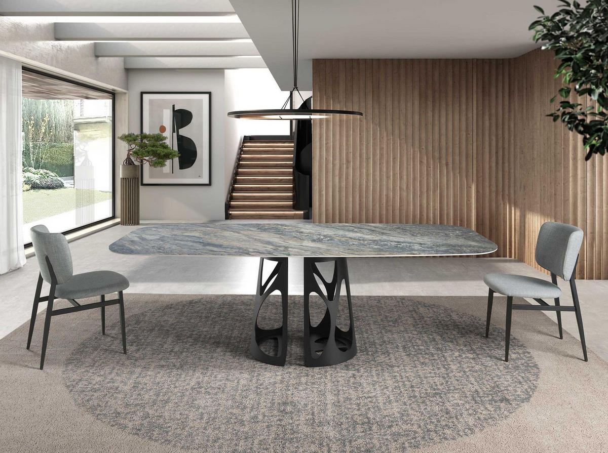 STUHL Stuhl aus hellgrauem Stoff 48/60/83 cm - Hellgrau/Schwarz, Textil (48/83/60cm) - ANGEL CERDA