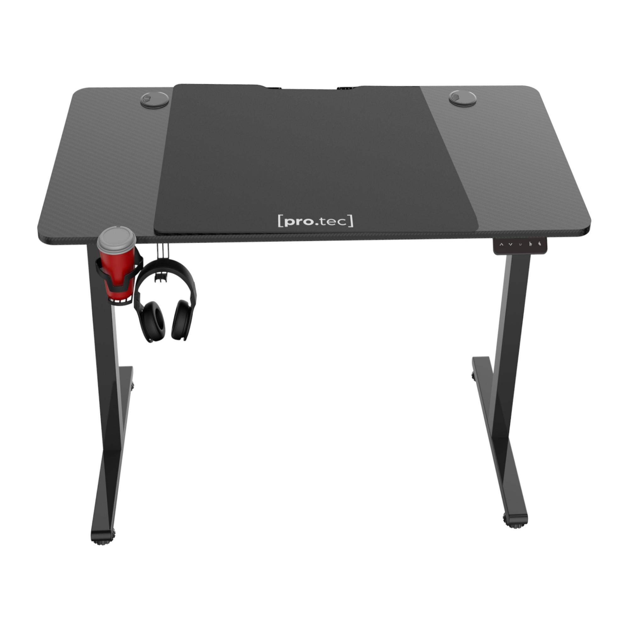 COMPUTERTISCH Stryn - Schwarz, Metall (60/120/117cm) - pro.tec
