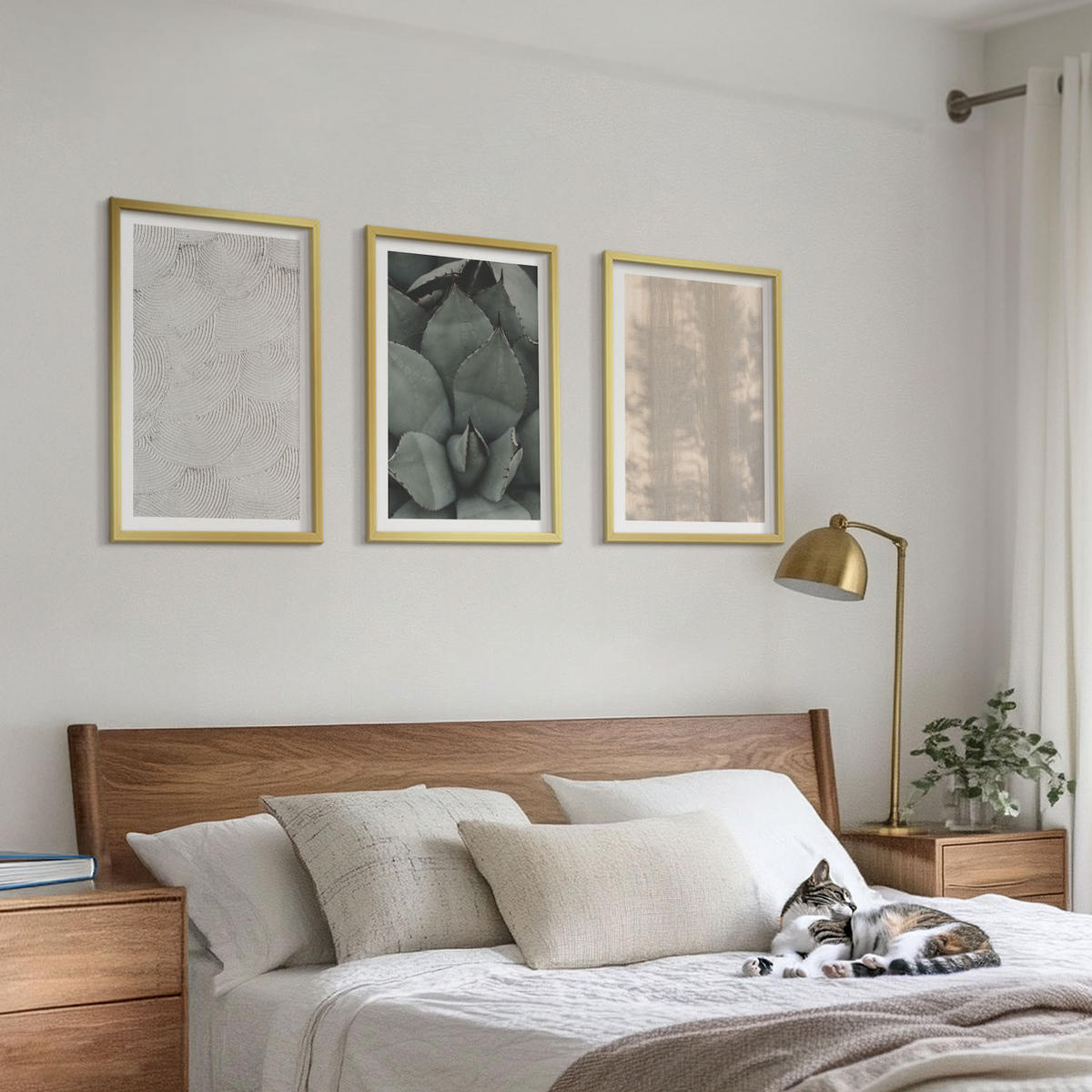 BILDER SET 3er Set - 40x60 cm Goldrahmen - Sommerliche tropische Texturen - Goldfarben, Kunststoff (40/60cm) - TULUP