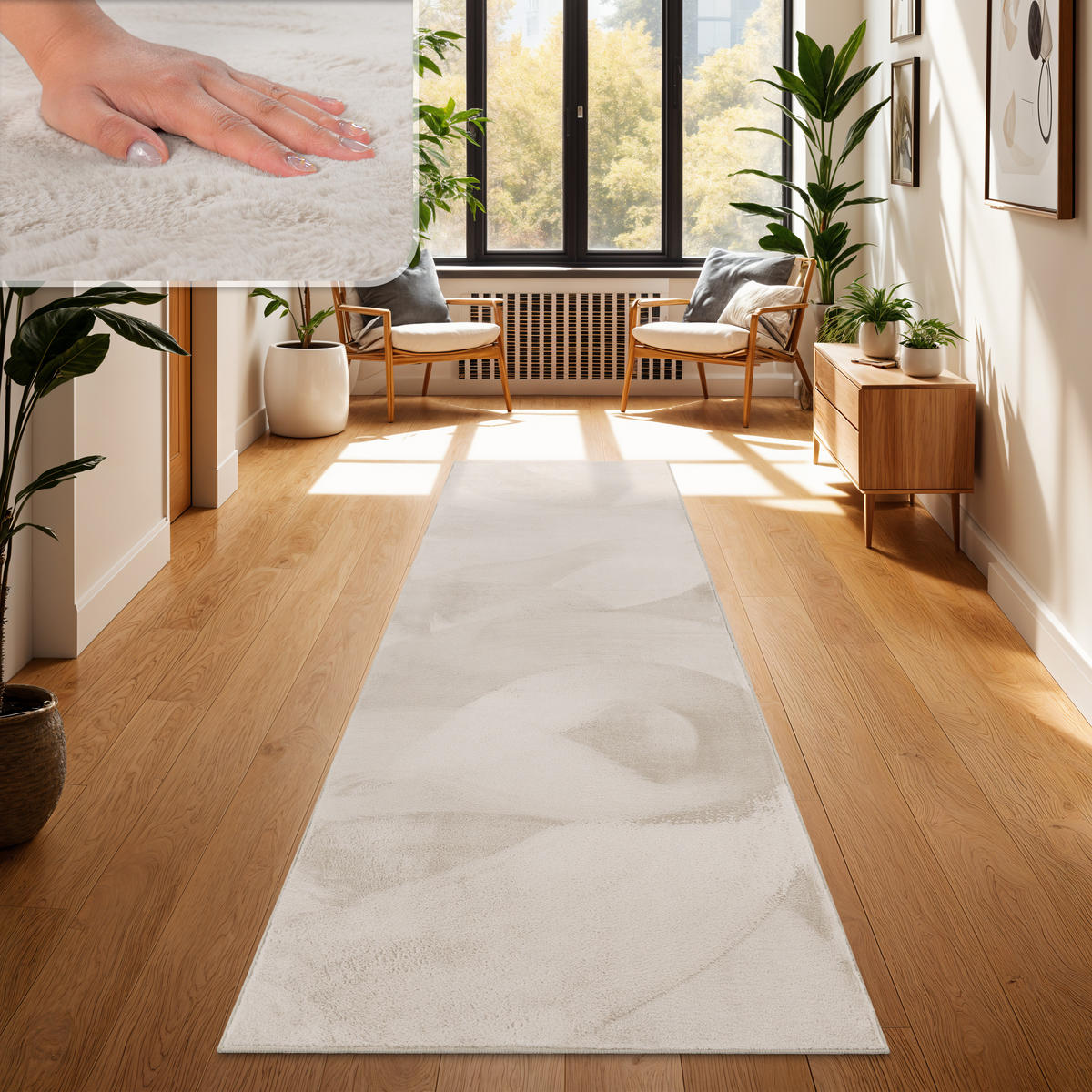 HOCHFLORTEPPICH 80/300 cm Soft 380 - Creme, Textil (80/300cm) - Paco Home