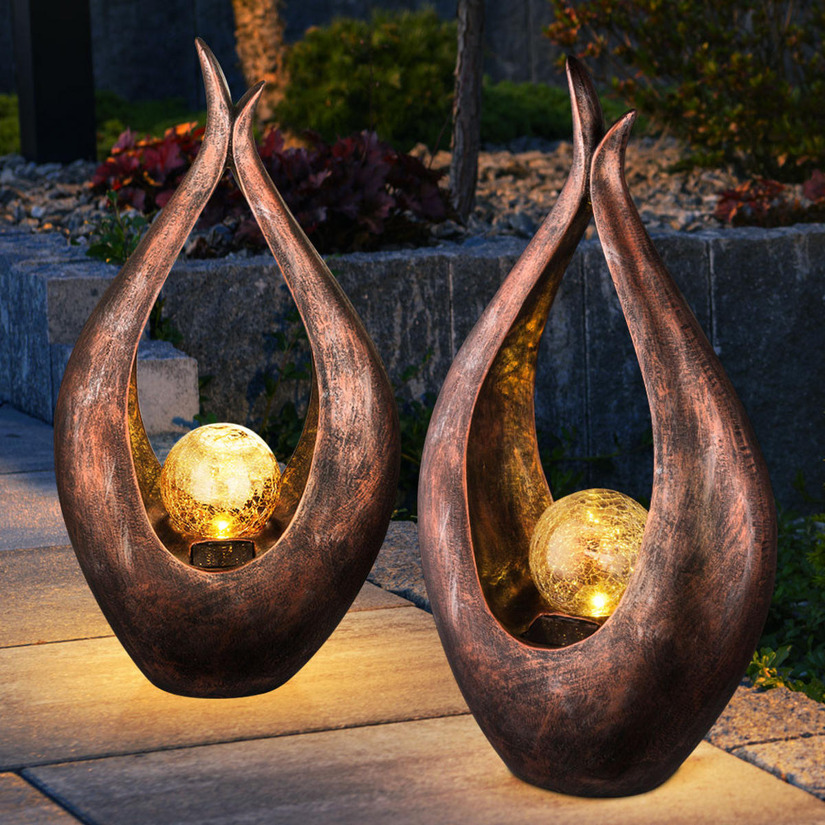 LED AUSSENLEUCHTE MONA Bronze Glas - Bronzefarben, Glas/Kunststoff (13/47.5/25cm)