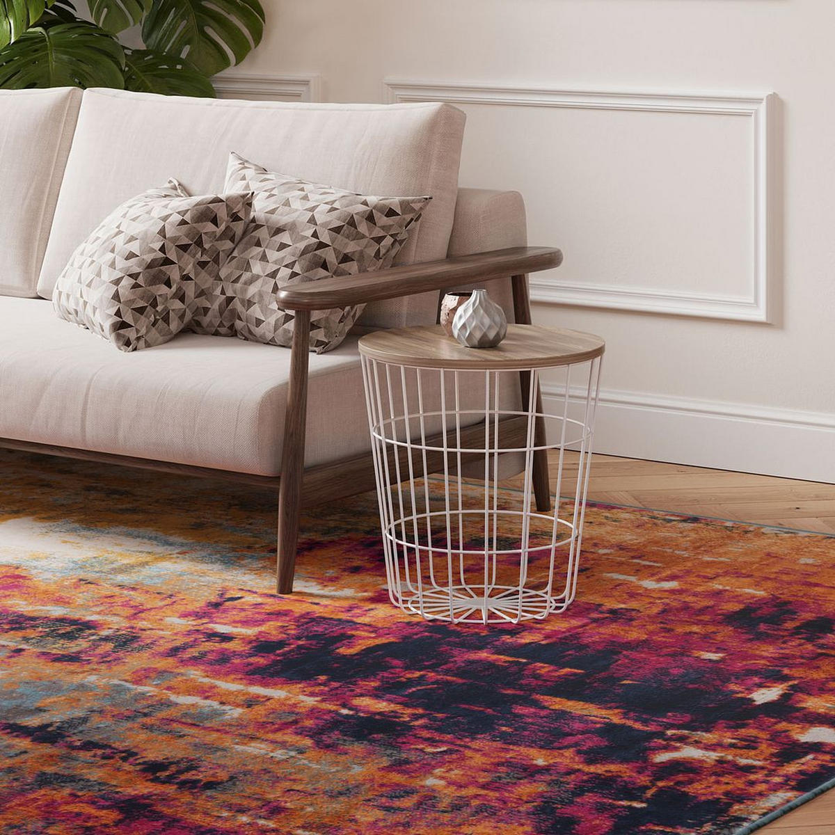 WEBTEPPICH Ray Multi - Orange, Textil (120/170cm) - Kukoon Rugs