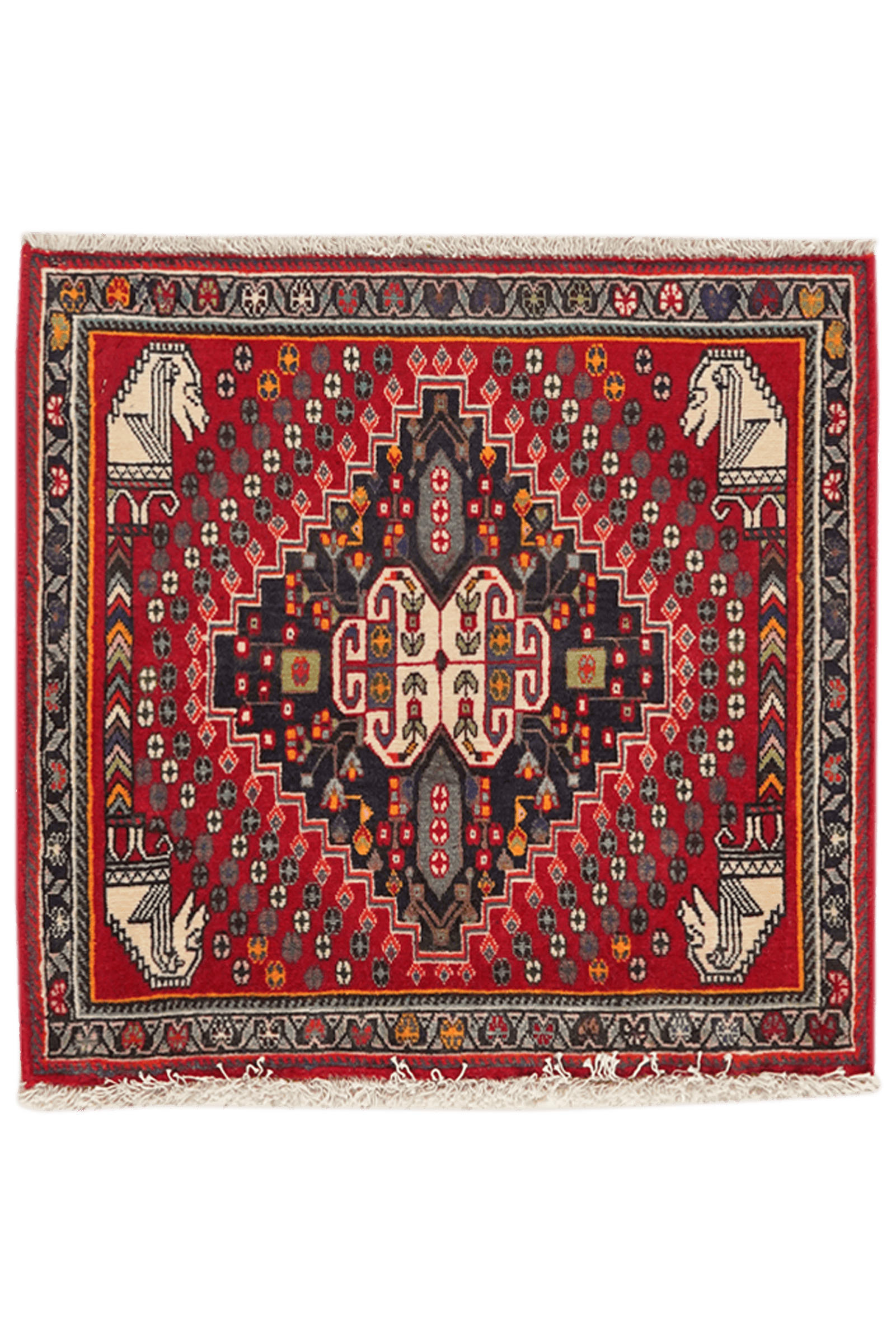 ORIENTTEPPICH handgeknüpft Gashgai Rot 63/59 cm Schurwolle - Rot, Textil (59/63cm) - Looma