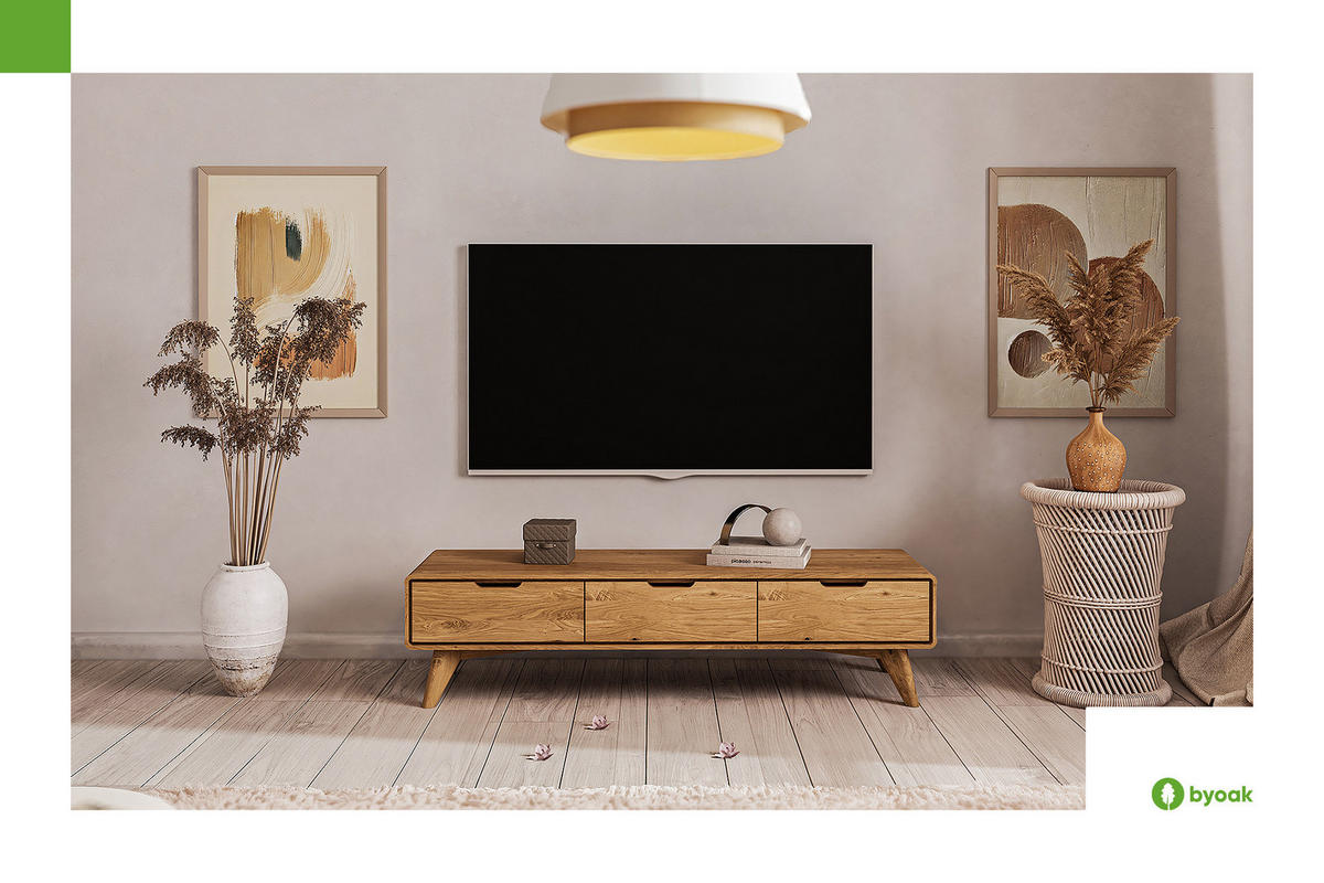 GREG TV-SCHRANK Kernbuche - Kernbuche, Holz (134/33/40cm) - byoak