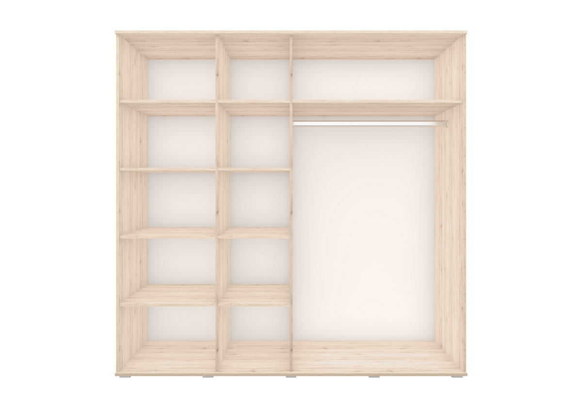DREHTÜRENSCHRANK - LOGOS San remo + Schwarz - Eiche San Remo, Holzwerkstoff/Metall (200/198/58cm) - Möblo