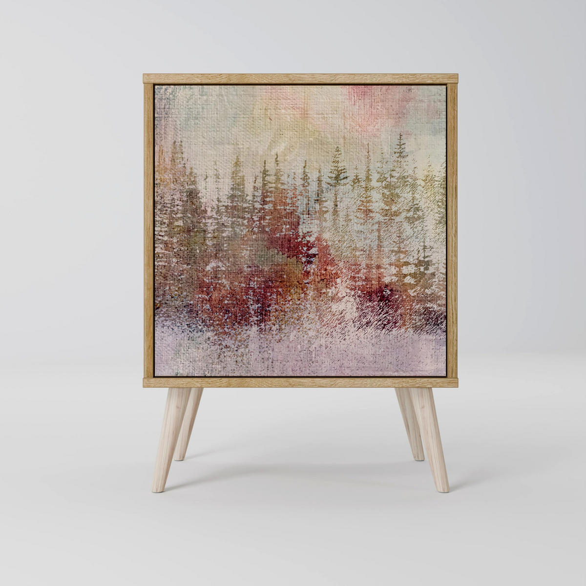 SIDEBOARD VEILED SUMMIT, Grau, 57,5x42x57,5 cm, Ohne Füße - Multicolor/Grau, Holzwerkstoff (57.5/57.5/42cm) - SpaceRebels