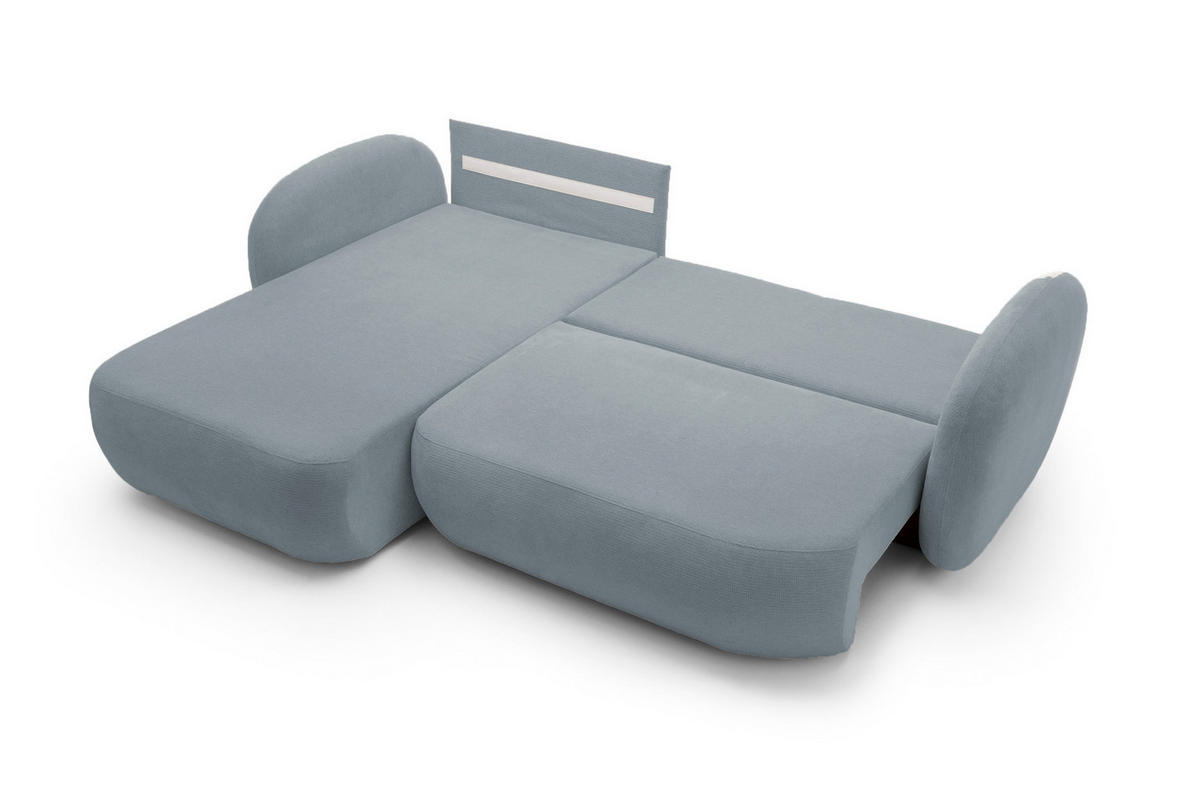 ECKSOFA OLIO L-Form Schlaffunktion mit Bettkasten, lose Rückenkissen, freistehend, LINKS 174x248 cm Dark grey - Blaugrau, Holz/Textil (174/248cm) - DomoHome