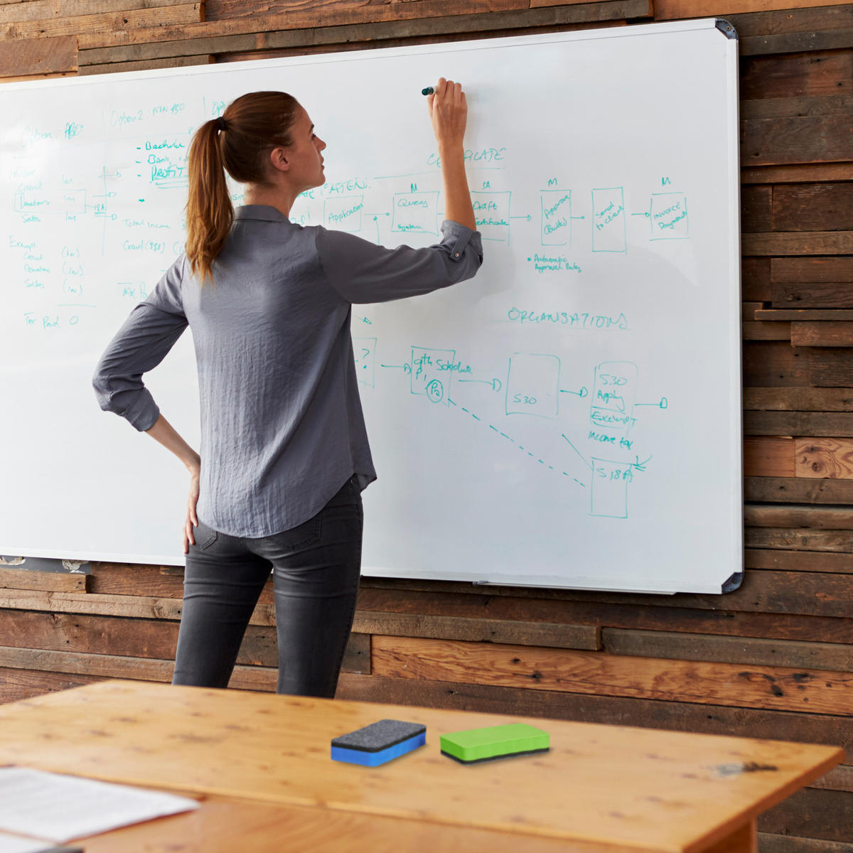 20xWHITEBOARD-SCHWAMM - Multicolor, Textil (10.5/2/5.5cm) - Relaxdays