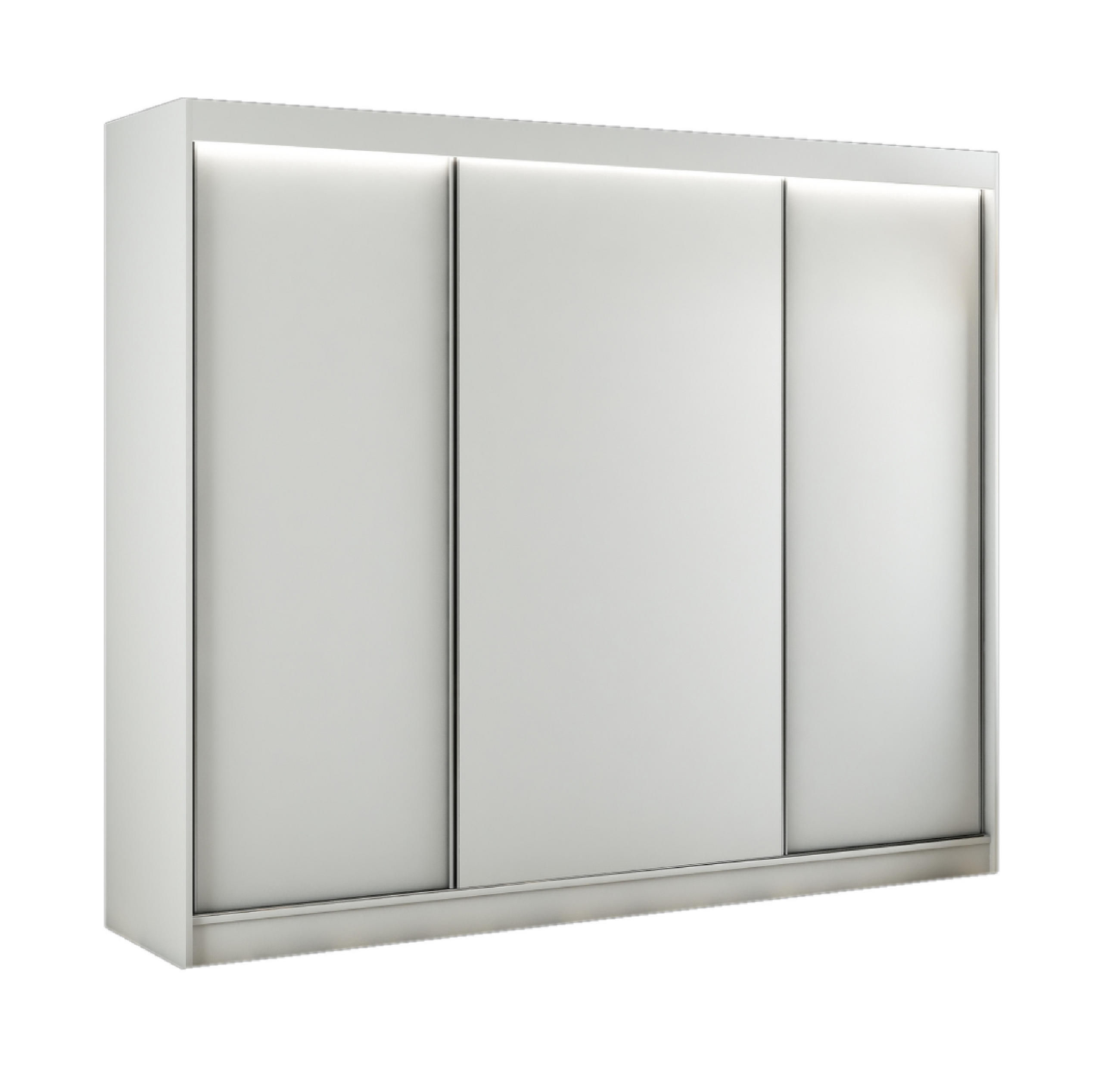 SCHWEBETÜRENSCHRANK Saturn 250 cm 3-türig, weiß - Weiß, Kunststoff (250/215/61cm) - Margaret Hadas24