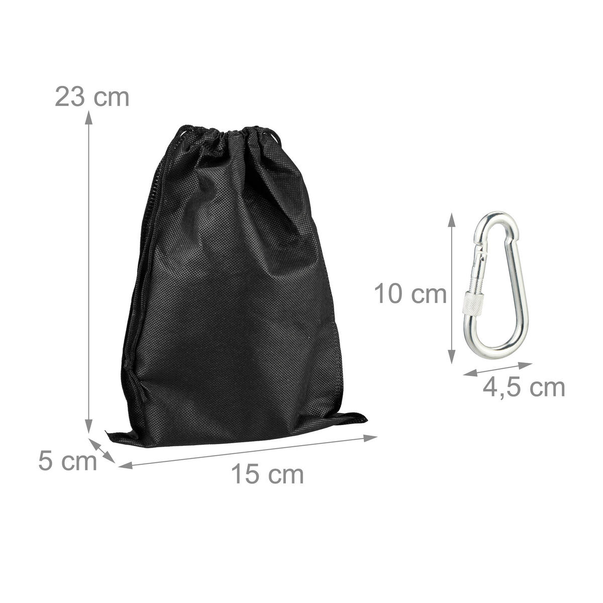 7-tlg.HÄNGEMATTENAUFHÄNGUNG-SET - Multicolor, Textil/Metall (5cm) - Relaxdays