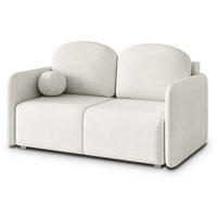 BETTSOFA SUVI II NV Creme Geflochtener Stoff mit Schlaffunktion - Creme, Textil (90/85/153cm) - MASSENO