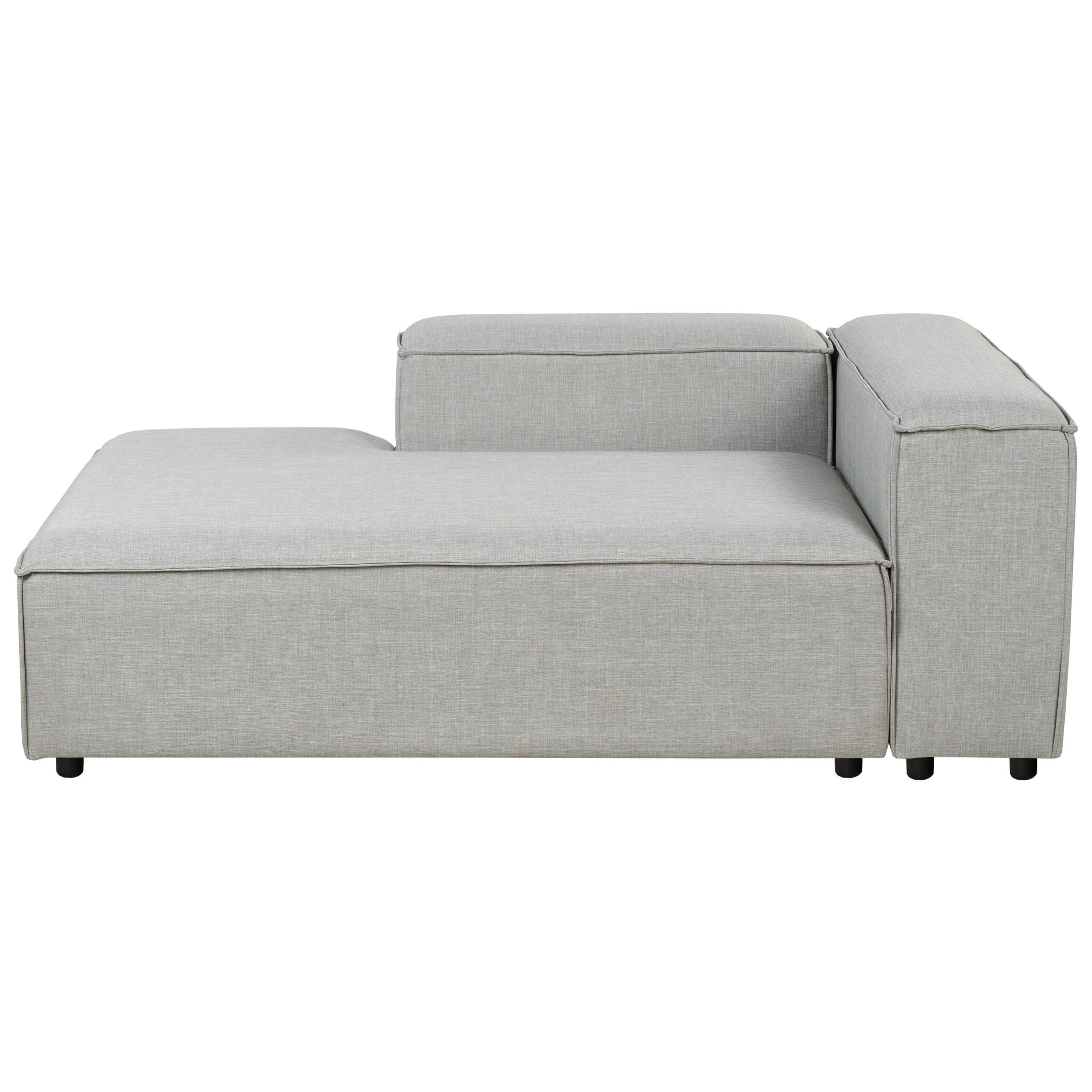 CHAISELONGUE-RECHTSSEITIGE Stoff Hellgrau Ardal - Hellgrau/Schwarz, Textil (119/68/180cm) - Beliani