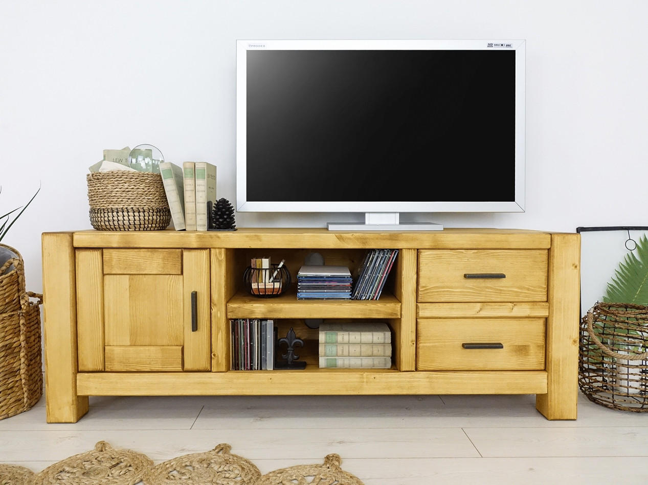 TV-SCHRANK aus Massivholz Sara - Honig, Holz (140/50/42cm) - Seart