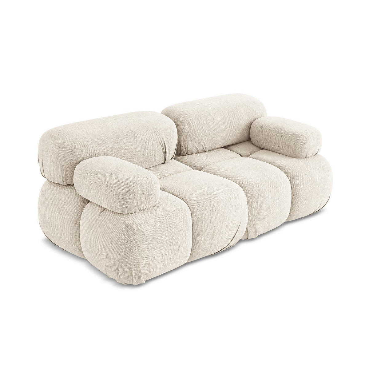2-SITZER-SOFA Chenille Stoff Beige - Beige/Creme, Kunststoff/Textil (190/70/96cm) - LaMiaSofa