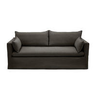 SCHLAFSOFA GERADE Leinen und Baumwolle Anthrazit 206cm - Dunkelgrau/Anthrazit, Textil (206/93/89cm) - Sia Home
