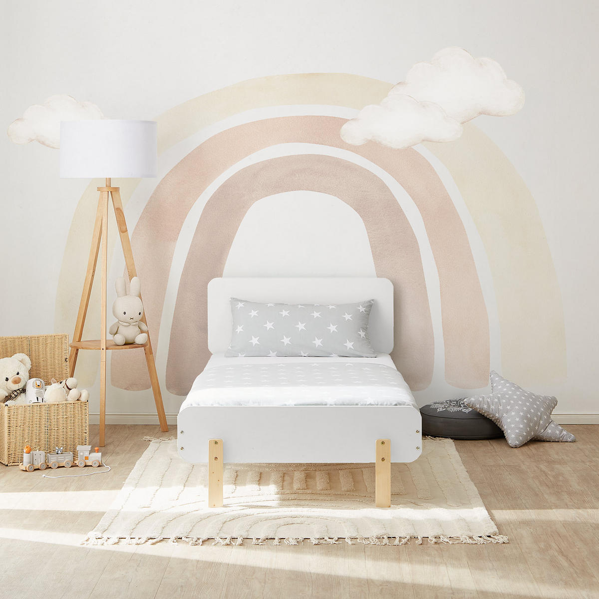 KINDERBETT Weiß 90/200 Lattenrost Matratze - Weiß, Holz (95/77/209cm) - Homestyle4u