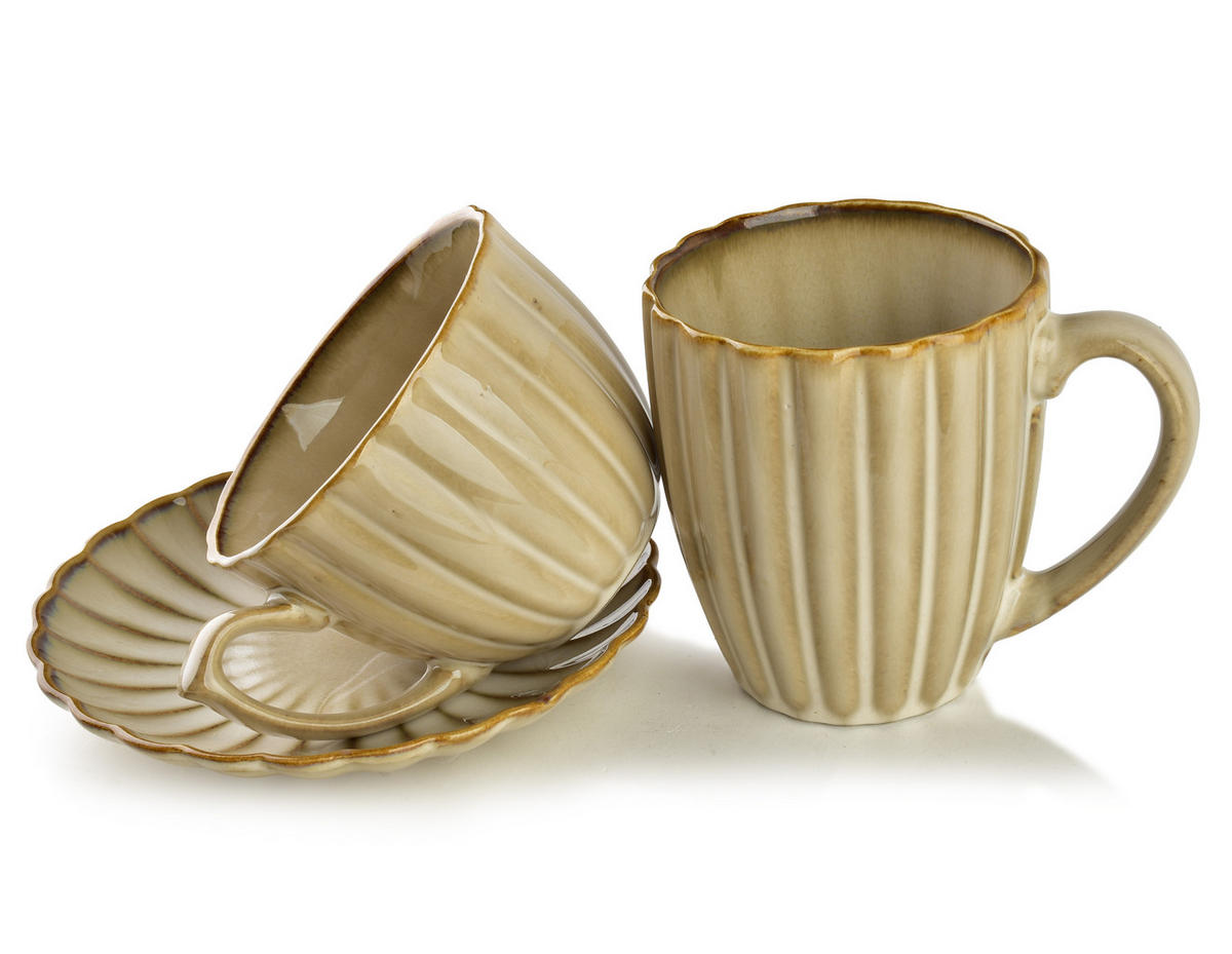 TASSE Evie Beige 15/10.5/16 cm Porzellan - Beige, Keramik (0.3L) - Mondex