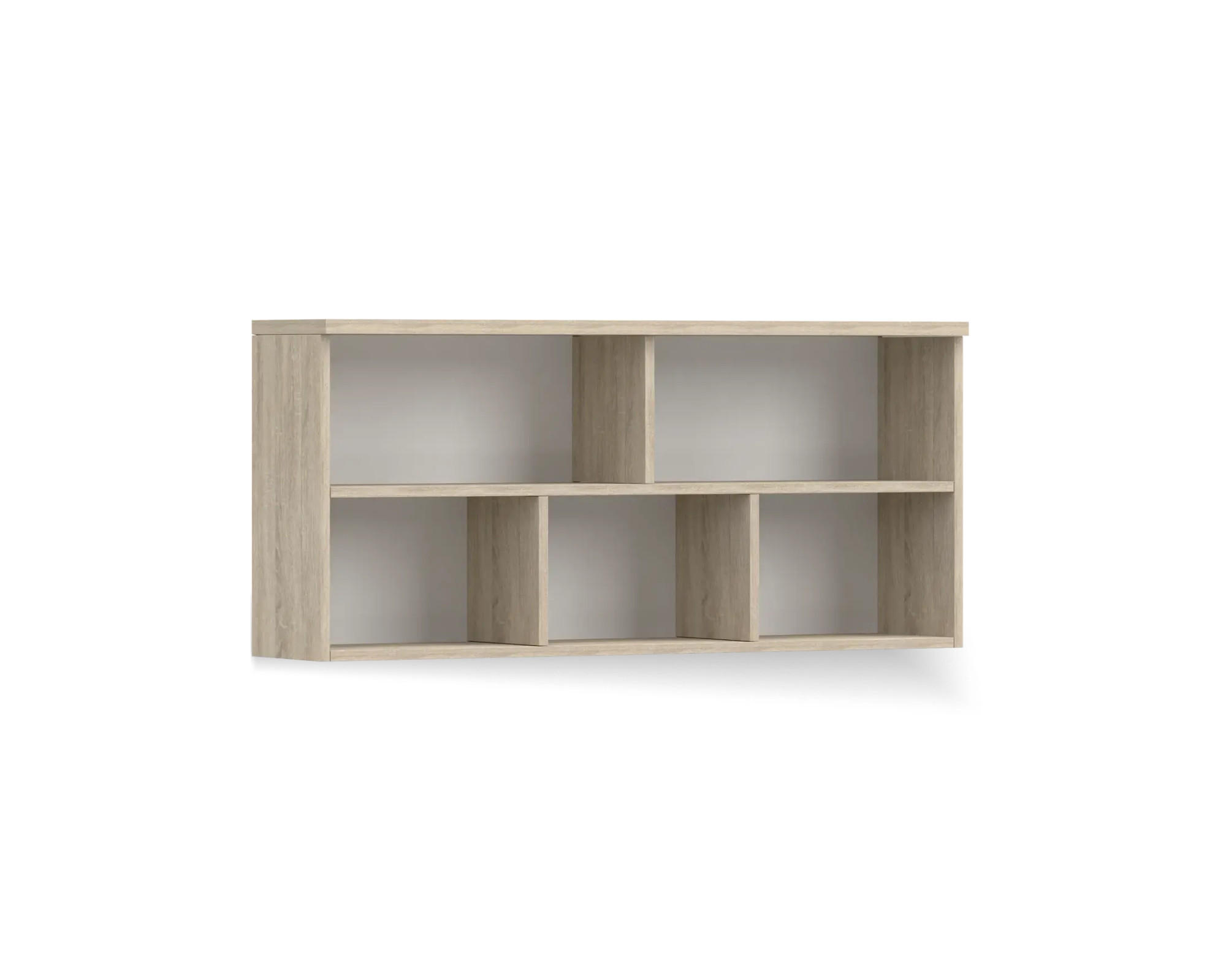 Deine Möbel 24 Kinder-Wandregal Weiß, Sonoma Eiche, Grau 110x51x23 cm