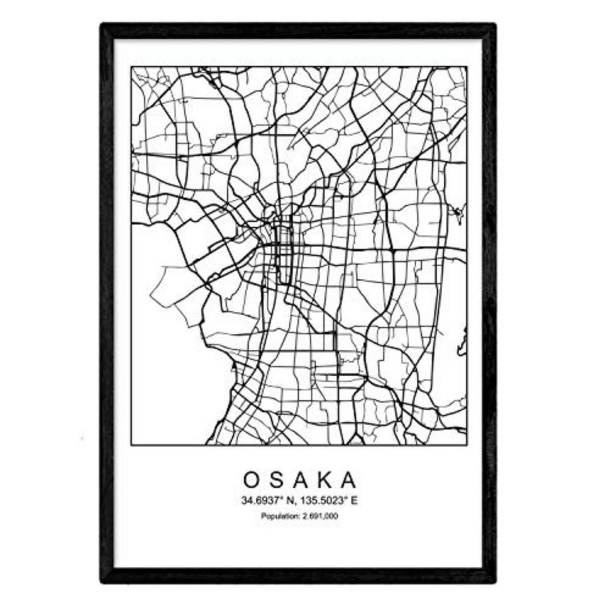 POSTER Osaka Skandinavischen Stil A3 Rahmenlos - Klar, Papier (29.7/5/42cm) - Nacnic