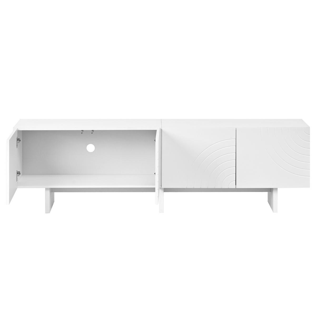 TV-SCHRANK 170/35/50 cm Weiß mit 4 Türen und Relief-Fronten - Weiß, Holzwerkstoff (170/50/35cm) - Oxeza