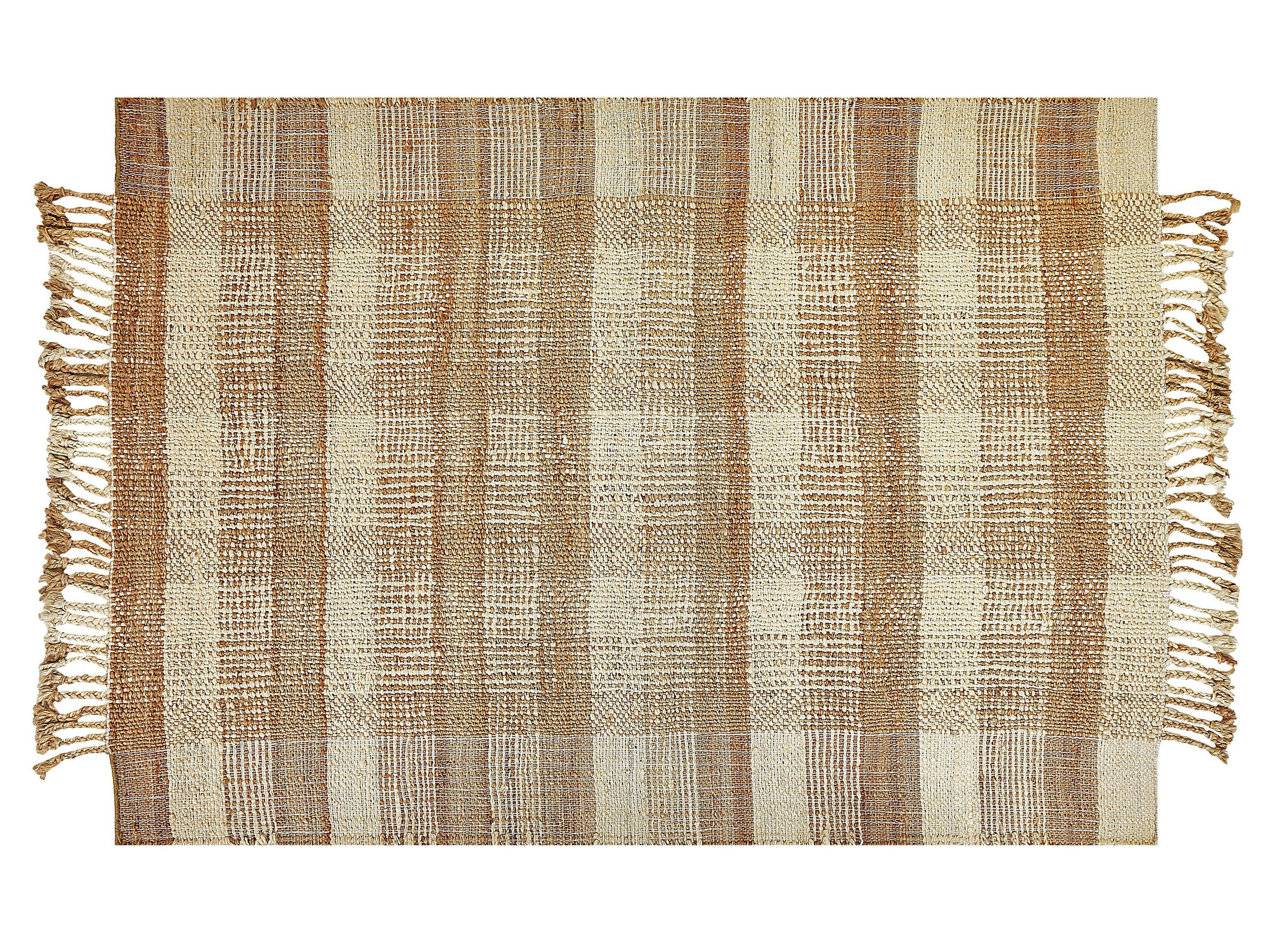 TEPPICH geflochten Berissa 200/140 cm - Beige, Naturmaterialen (140/200cm) - Beliani