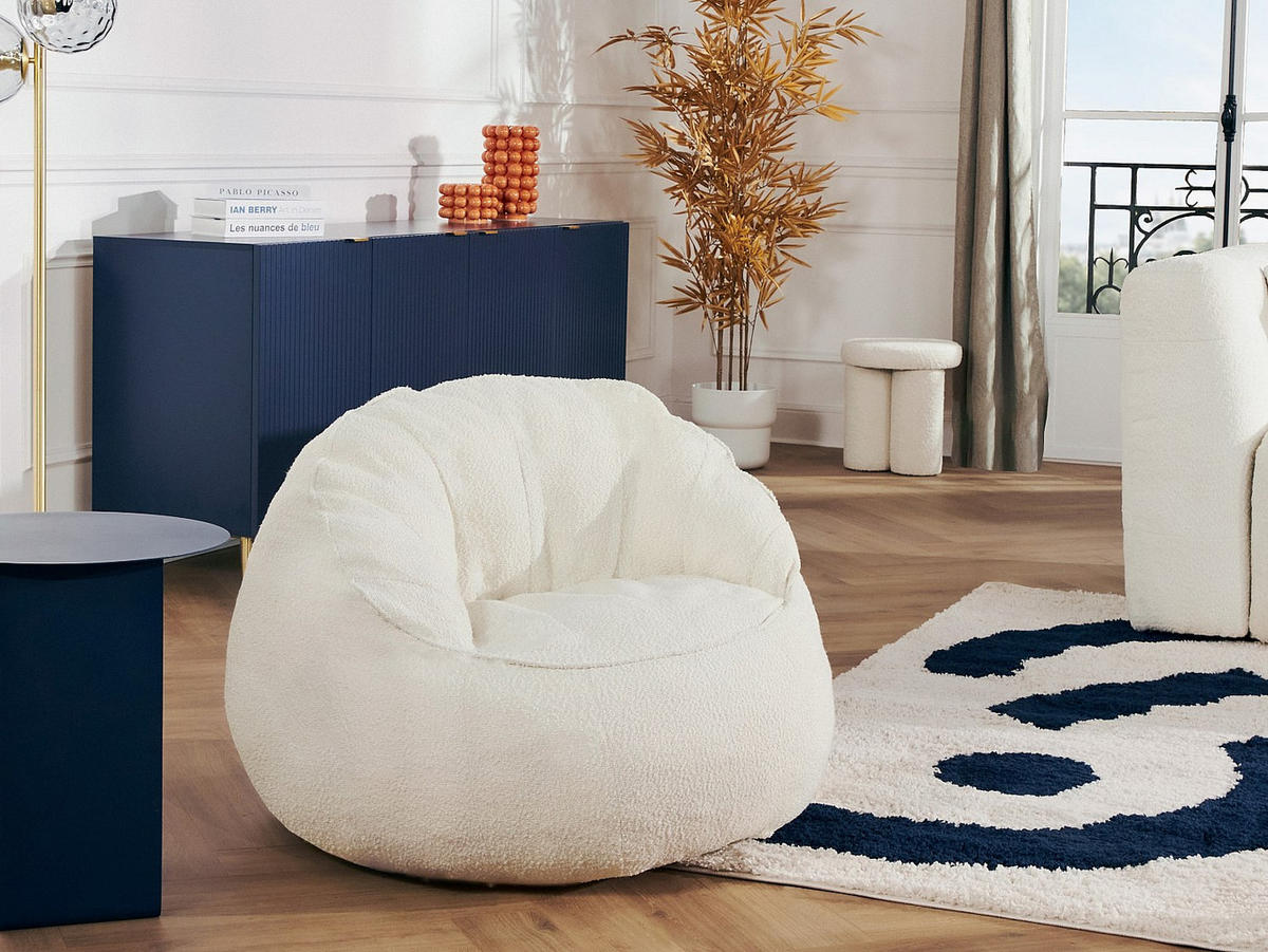 SESSEL mit gerader Rückenlehne - 1 Person - Stoff - Beige, Weiß - Beige/Weiß, Textil (80/73/80cm) - Vente-Unique