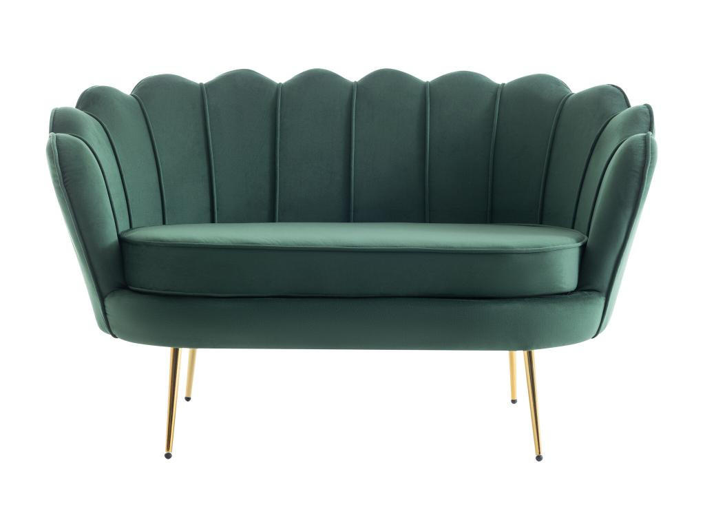 MUSCHELSOFA 2-Sitzer - Samt - Tannengrün - DANDELION - Grün, Textil (73/78/124cm) - Pascal Morabito