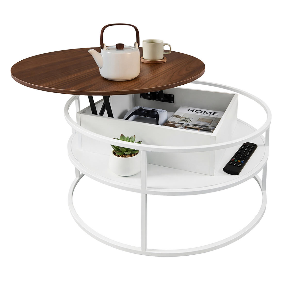 COUCHTISCH - Multicolor, Holzwerkstoff/Metall (80/80/46cm) - Relaxdays