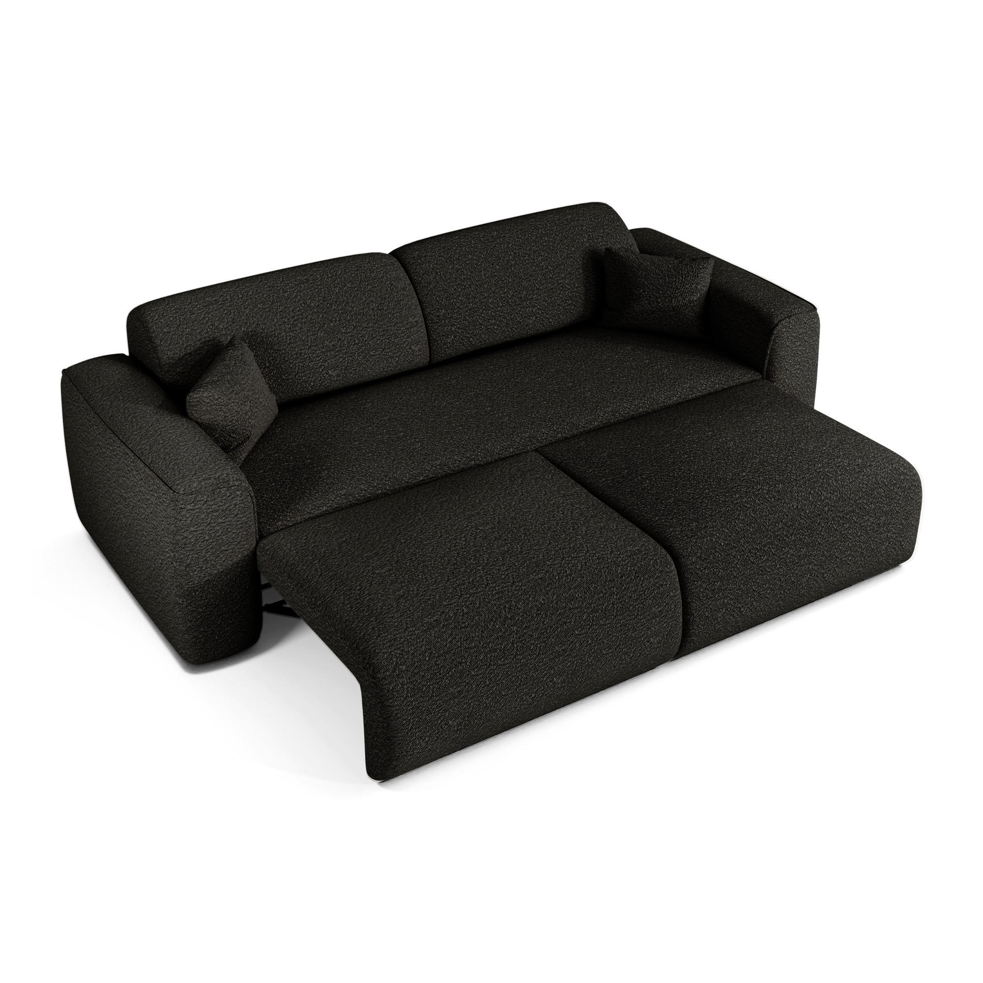 SCHLAFSOFA GERADE Bouclé-Stoff Schwarz 240cm - Schwarz, Textil (240/73/97cm) - Sia Home