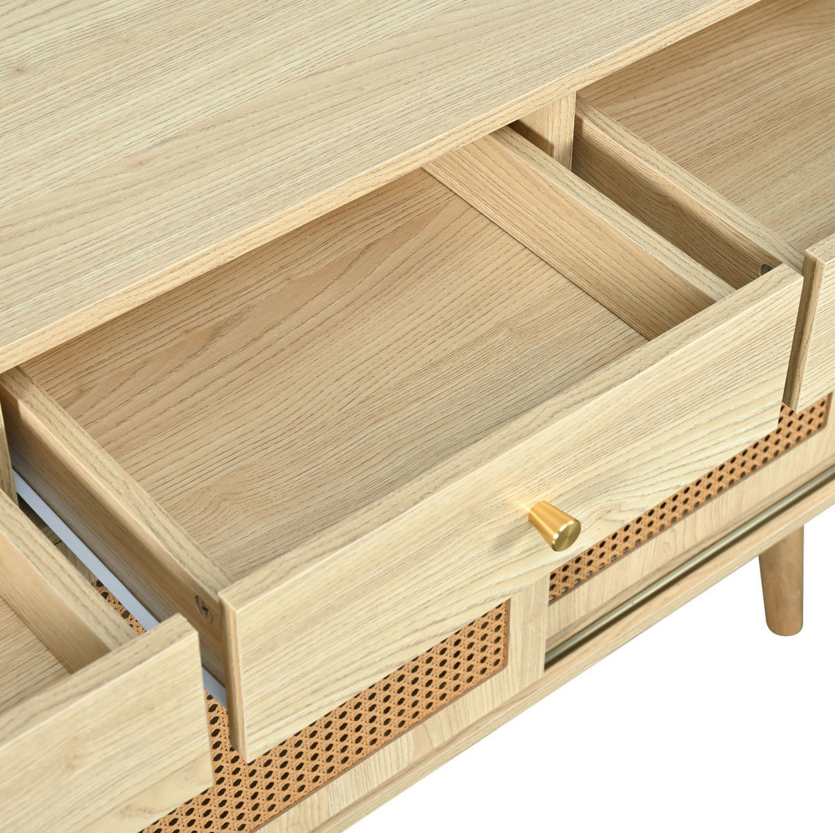 SIDEBOARD mit 3 Schubladen und 3 Türen 120 x 40 x 78 cm Eiche - Hellbraun, Holzwerkstoff (120/78/40cm) - Meubliv