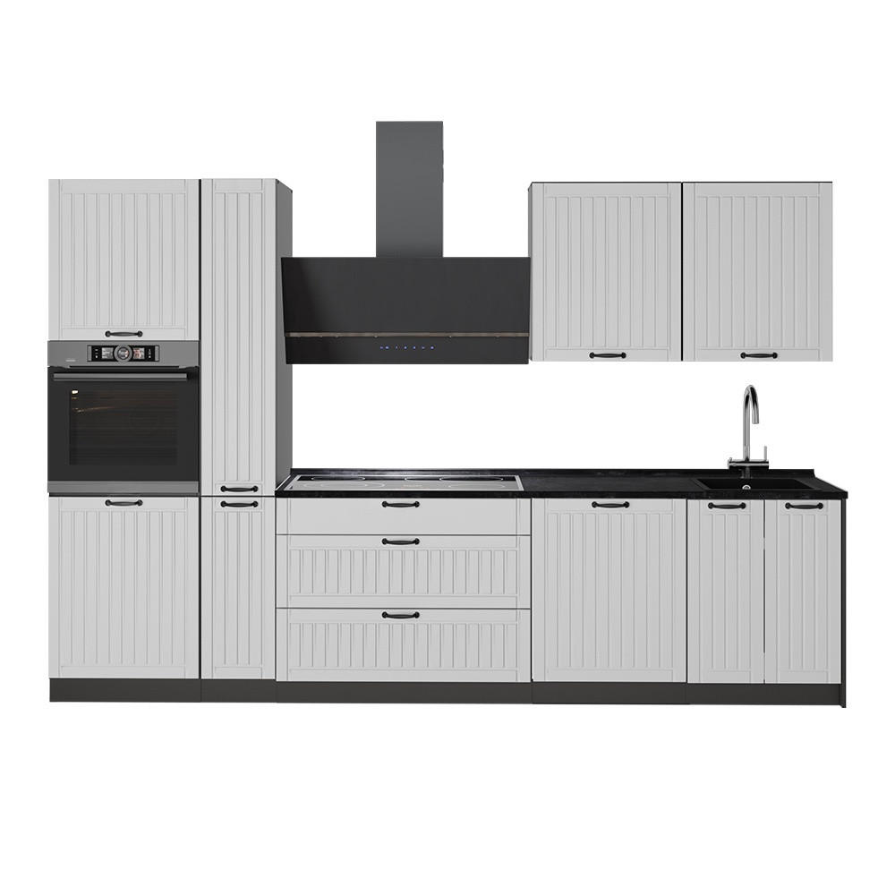 KÖK Fame-Line, Vitt hus på landet/antracit, 310 cm, AP Antracit - Vit/Antracit, Träbaserade material (310/206.8/60cm) - Vicco