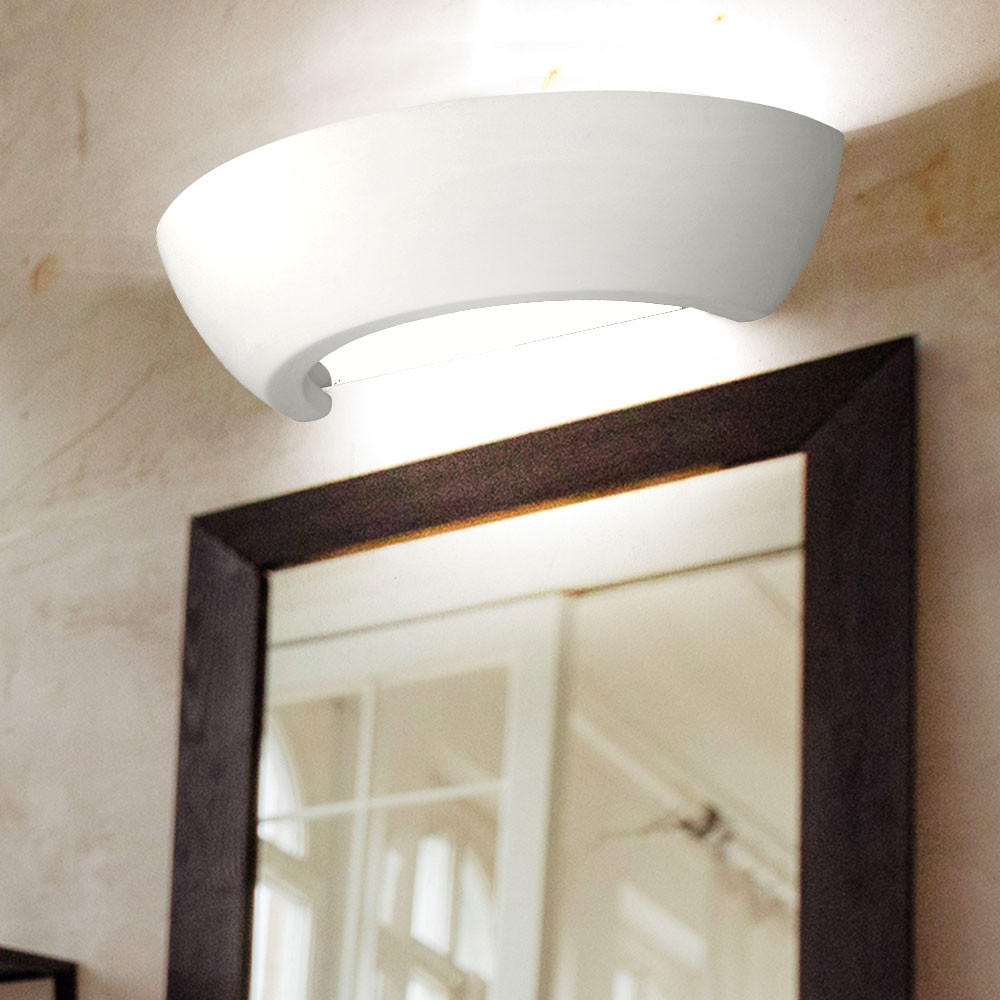 LED WANDLEUCHTE Keramik Weiß - Weiß, Glas (16/8/34cm)