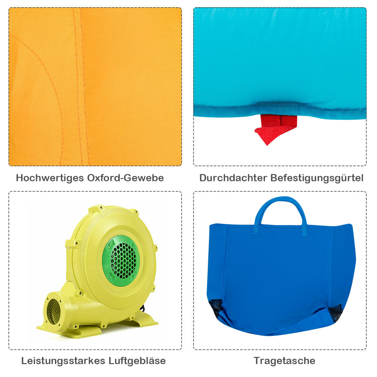 HÜPFBURG 255cm Multicoloured - Multicolor, Kunststoff (400/360/255cm) - COSTWAY