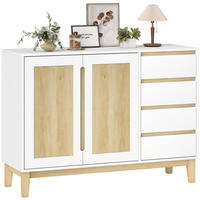 SIDEBOARD Weiß und Eichenfarben 120/40/86 cm - Weiß, Holzwerkstoff (120/86/40cm) - PANGIVO