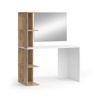 SCHMINKTISCH Tower Weiß/Sonoma 122.2 cm mit Spiegel - Weiß/Sonoma Eiche, Holzwerkstoff (122.2/75.8/55.2cm) - Vicco