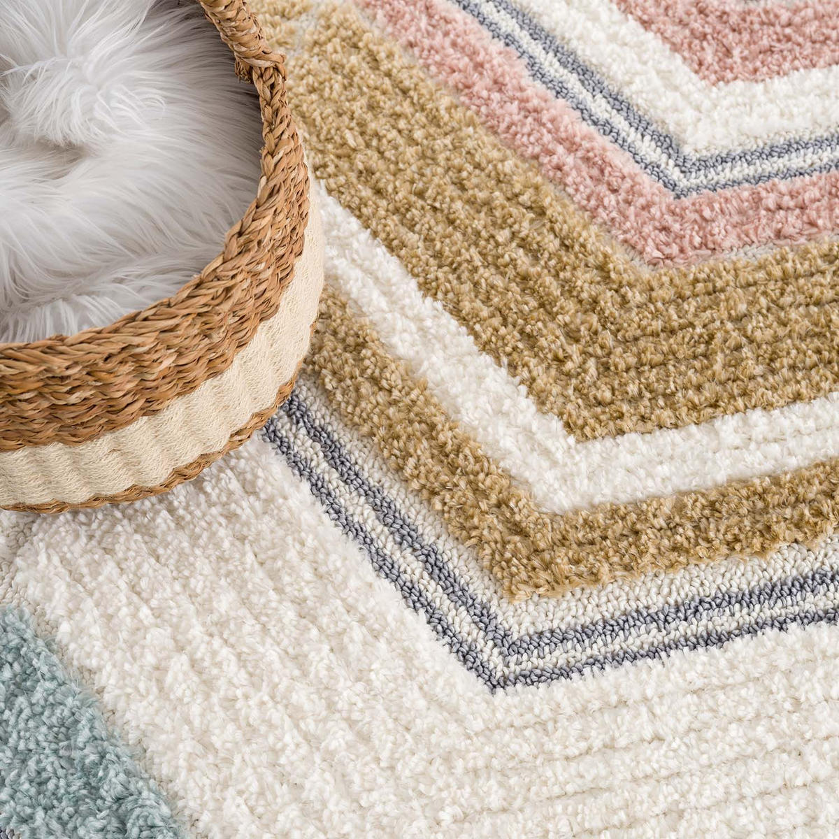 HOCHFLOR-TEPPICH Focus 3009 Multi 200 cm Rund - Multicolor, Textil (200/200cm) - carpet city